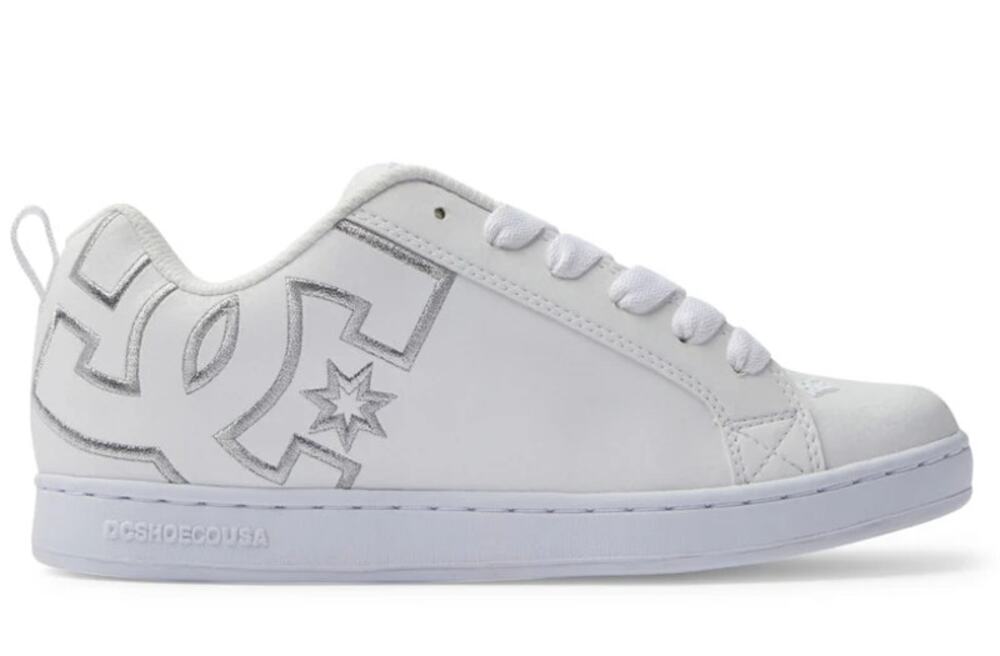 DC Womens Court Graffik Skate Sneakers Size 8 EU 39 White Leather NWOB